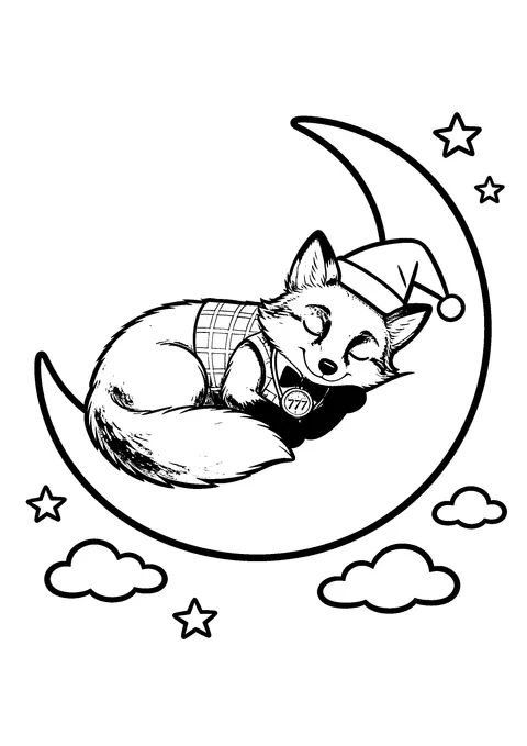 Ausmalbild: Pico auf dem Mond